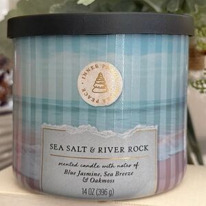 🆕🪷 STAR CANDLE CO. LIMITED EDITION “SEA SALT & RIVER ROCK” SCENTED 3-WICK CANDLE